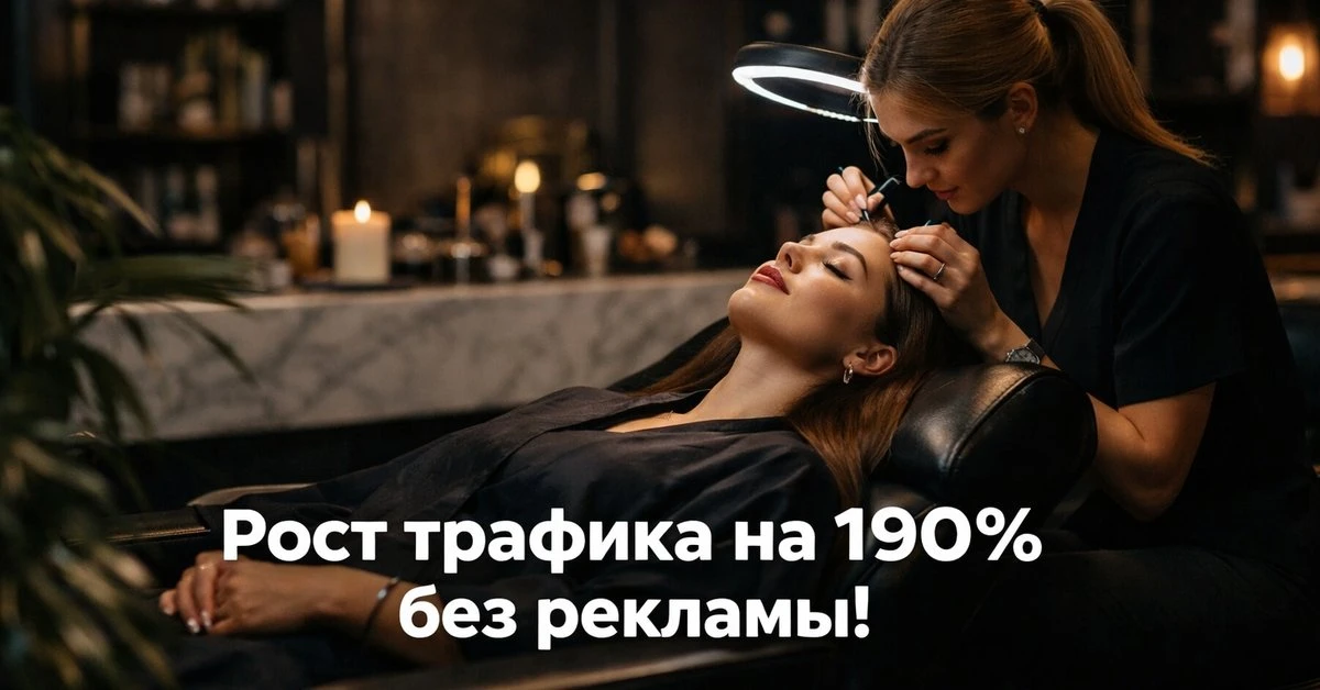 Органический трафик салона красоты вырос с 4 000 до 11 600 посетителей в месяц — и это без платного 