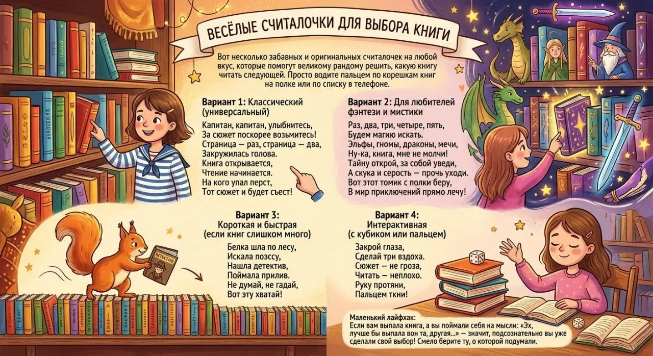 Вот несколько забавных и оригинальных считалочек на любой вкус, которые помогут великому рандому реш
