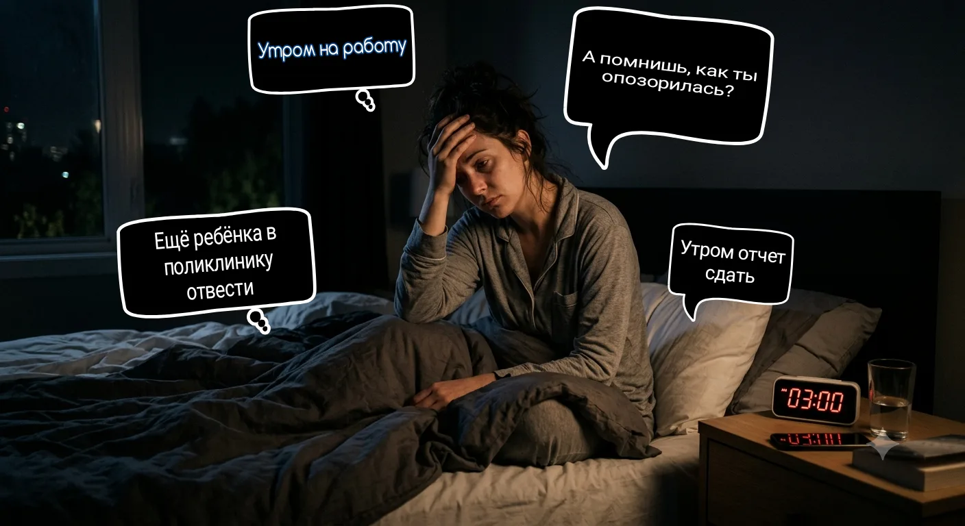 🥱 Бессонница или почему мозг решает вспомнить всё в 3 часа ночи? И как его наконец уложить спать.

