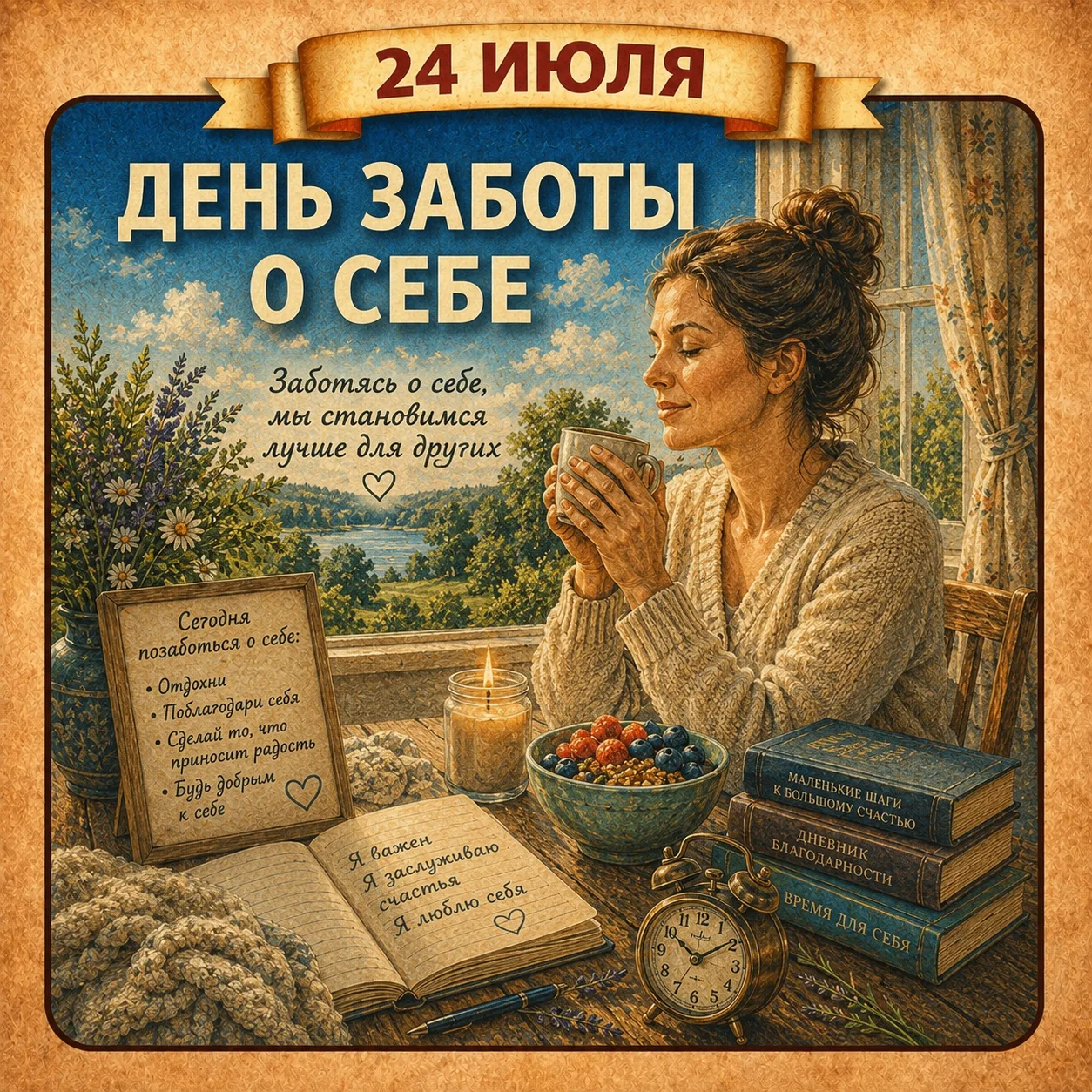 💇‍♀️24 июля - Международный день заботы о себе

В 2011 году стартовало ежегодное празднование Между
