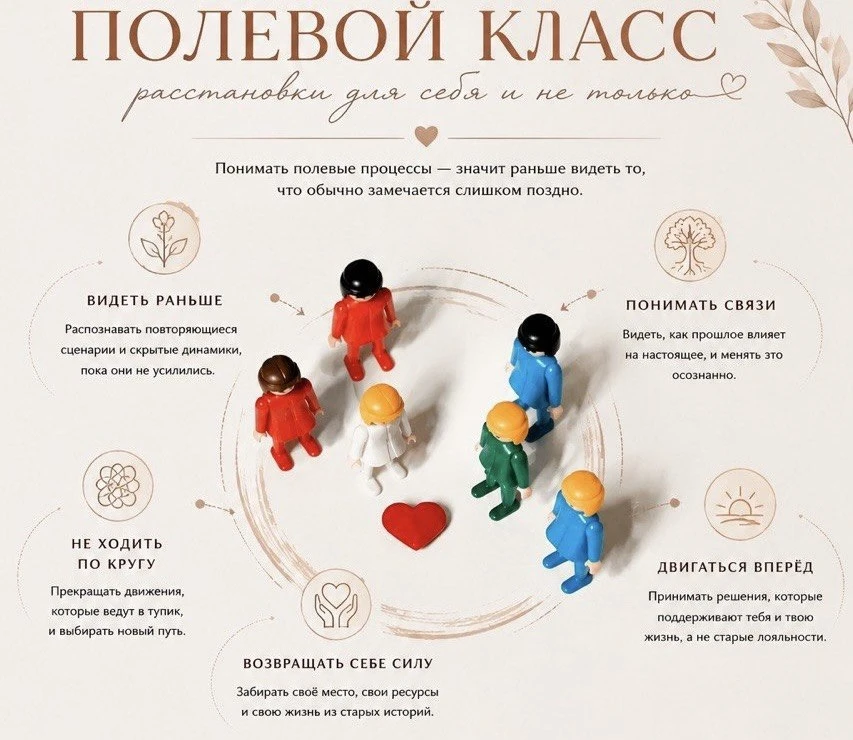ПОЛЕВОЙ КЛАСС
«Расстановки для себя и не только»

Тема непростая. 
Как только звучит 
«расстановки д