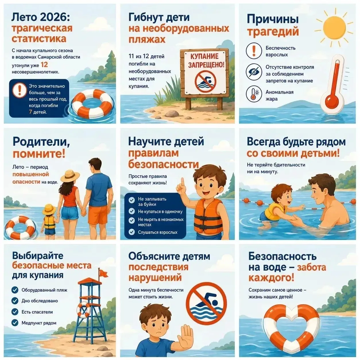 ☀️ Лето, солнце, отдых у воды… Но именно в этот период особенно важно помнить о безопасности детей.
