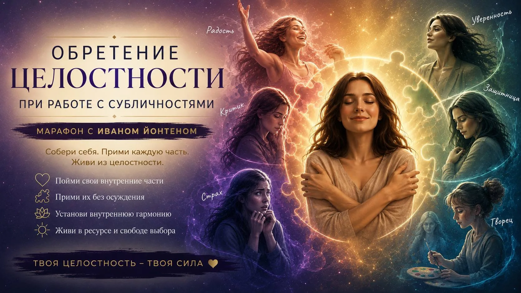Приглашаем на 31-й онлайн-марафон с Иваном Йонтеном

🦋 ОБРЕТЕНИЕ ЦЕЛОСТНОСТИ: РАБОТА С СУБЛИЧНОСТЯМ