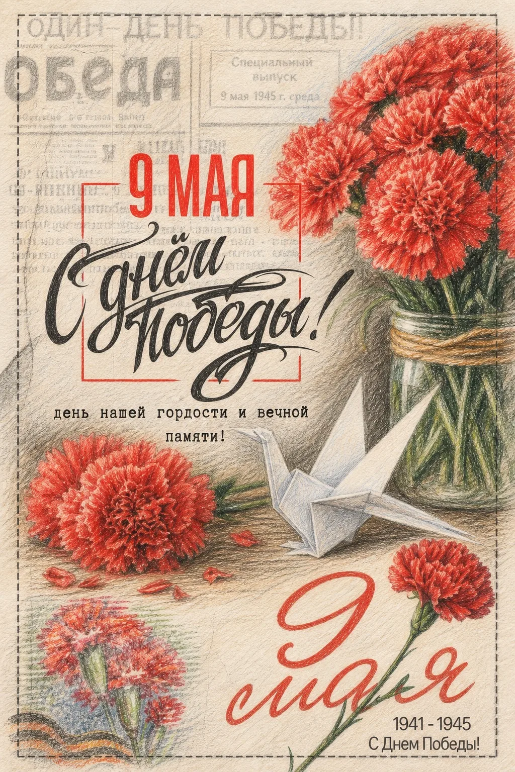 Дорогие друзья! 

В День Победы мы как никогда чувствуем связь времён. Этот священный праздник объед