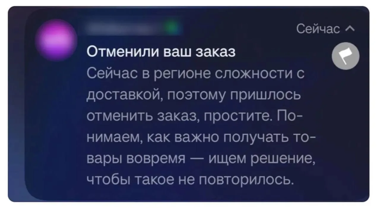 🛍️ Маркетплейсы начали отменять заказы из-за топливного кризиса

Одна из площадок сослалась на проб