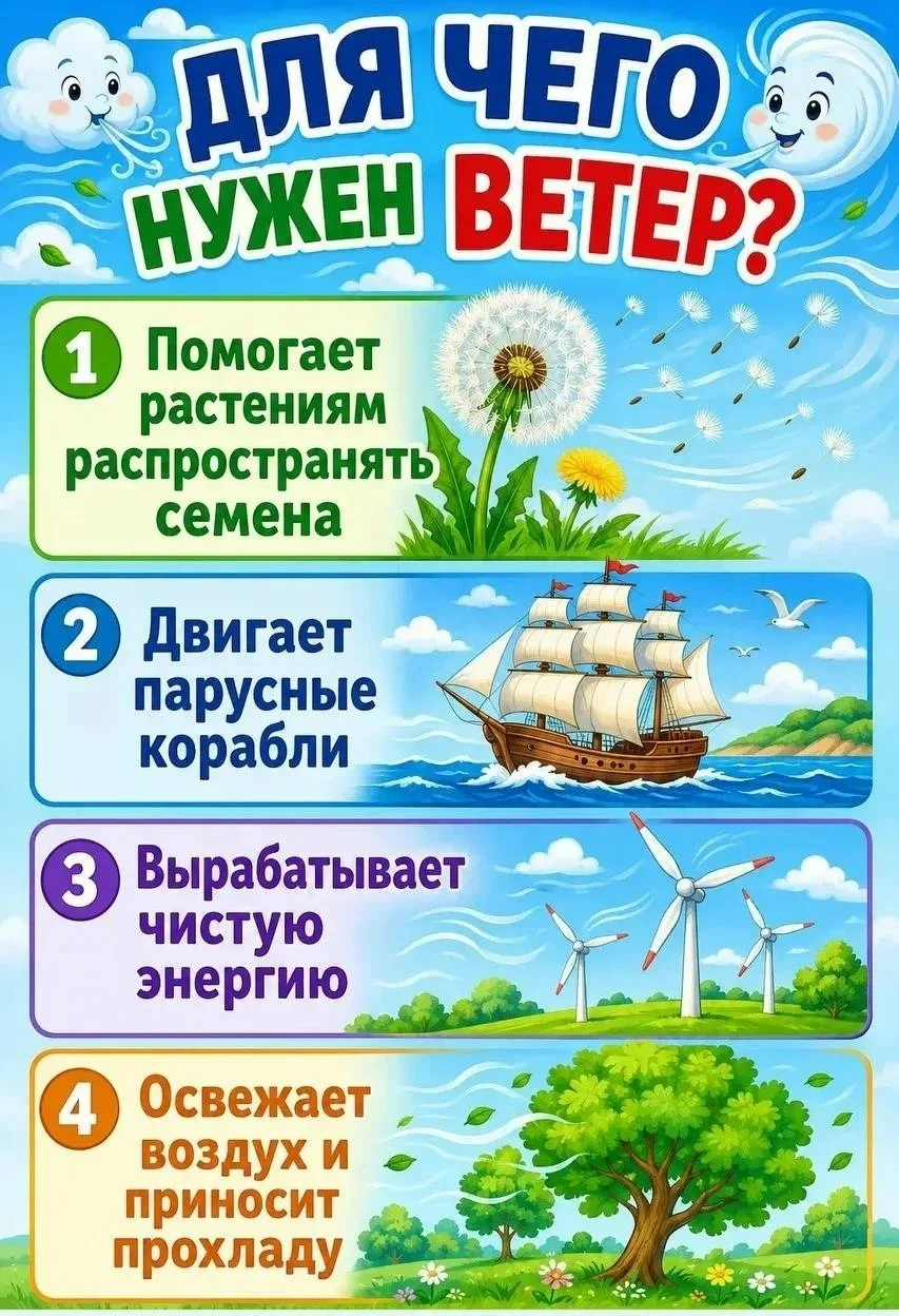 Сегодня, 15 июня, – Всемирный день ветра! 🌬️
⁣
Вроде бы просто воздух, а без него – никуда. Он охла