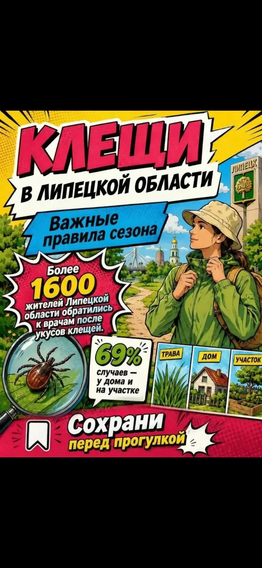 🕷 Осторожно, клещи!

В Липецкой области ежегодно проводят акарицидную обработку общественных террит