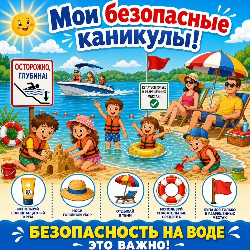 Лето — прекрасное время для отдыха, но вода требует осторожности! В рамках Всероссийской акции «Мои 