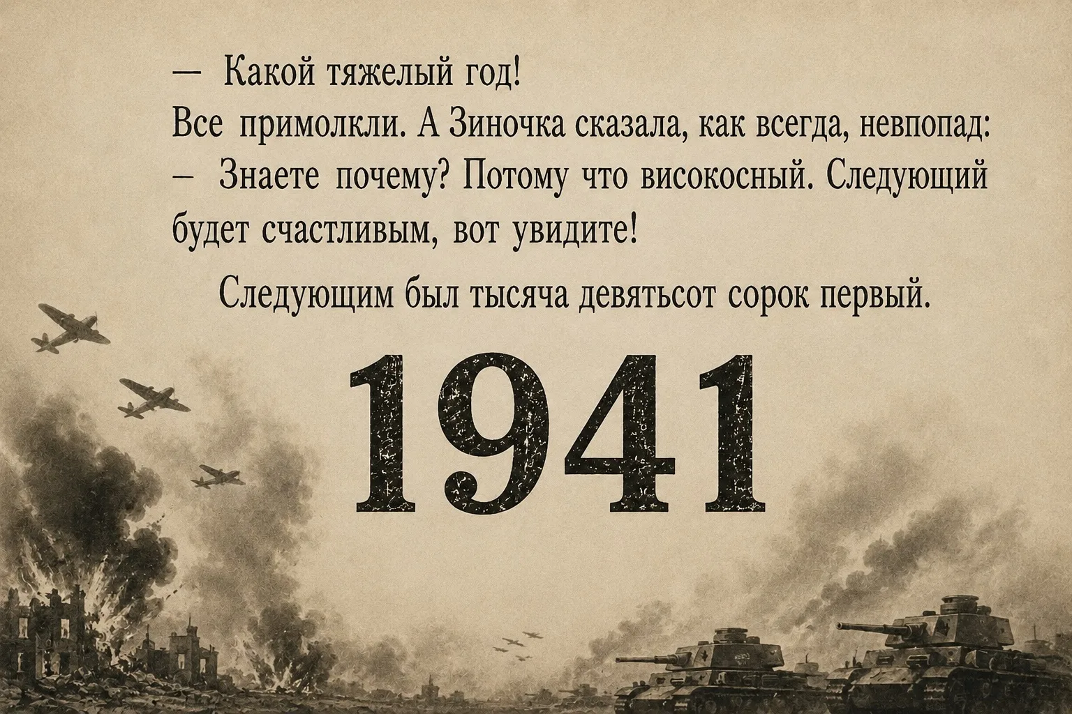 «— Какой тяжёлый год!
— Знаете почему? Потому что високосный. Следующий будет счастливым, вот увидит