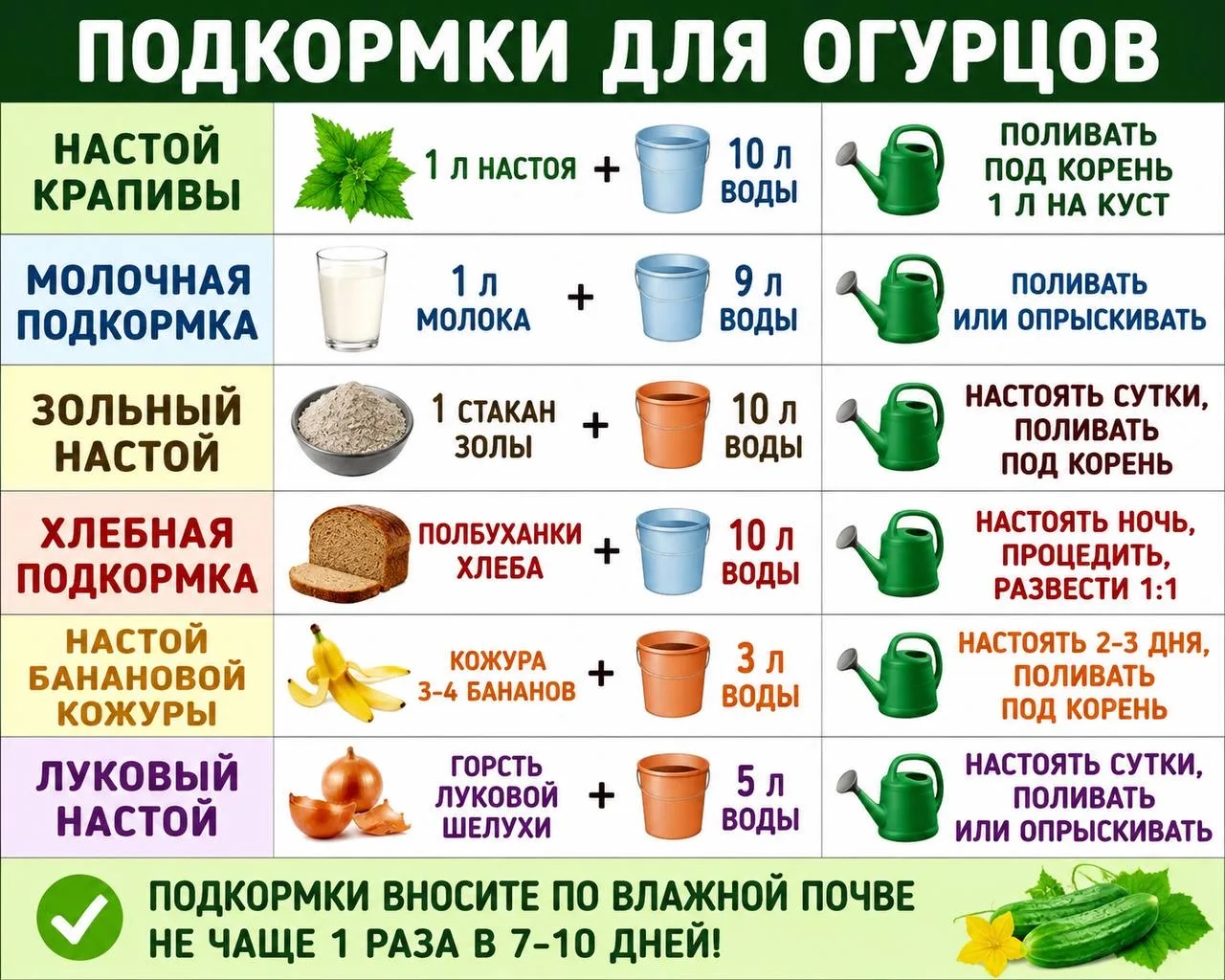 Если огурцы растут медленно, не спешите покупать дорогие препараты. Часто им просто не хватает питан