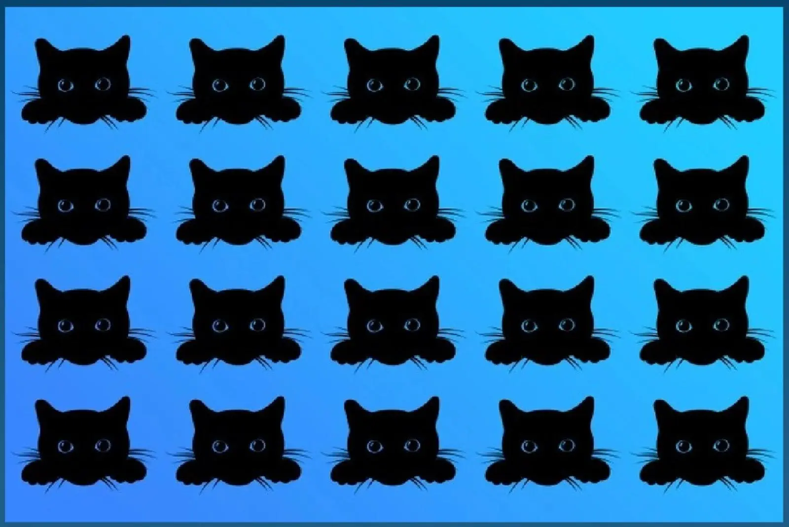 Головоломка на внимательность! 🐱

На этой картинке есть кот, который отличается от других.

 Сможет