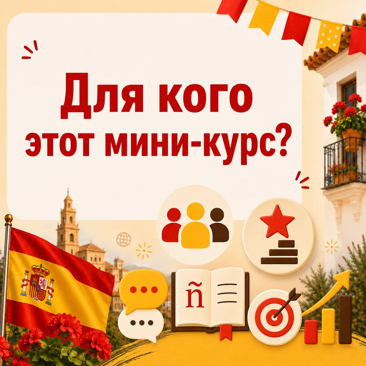 🇪🇦 Этот мини-курс создан для новичков, а именно для тех, кто:

✅ Никогда не учил испанский, но дав