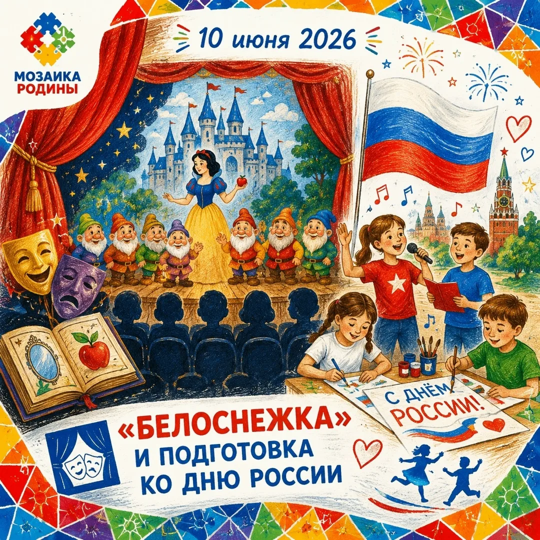🧩 🎭 10 июня в лагере «Сюрприз» 🎭
Ребята побывали в ДК «Современник» на спектакле «Белоснежка» теа