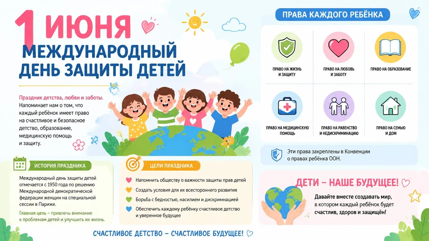 Сегодня особенный день — 1 июня, День защиты детей! ✨

Пусть каждый ребёнок на свете чувствует себя 