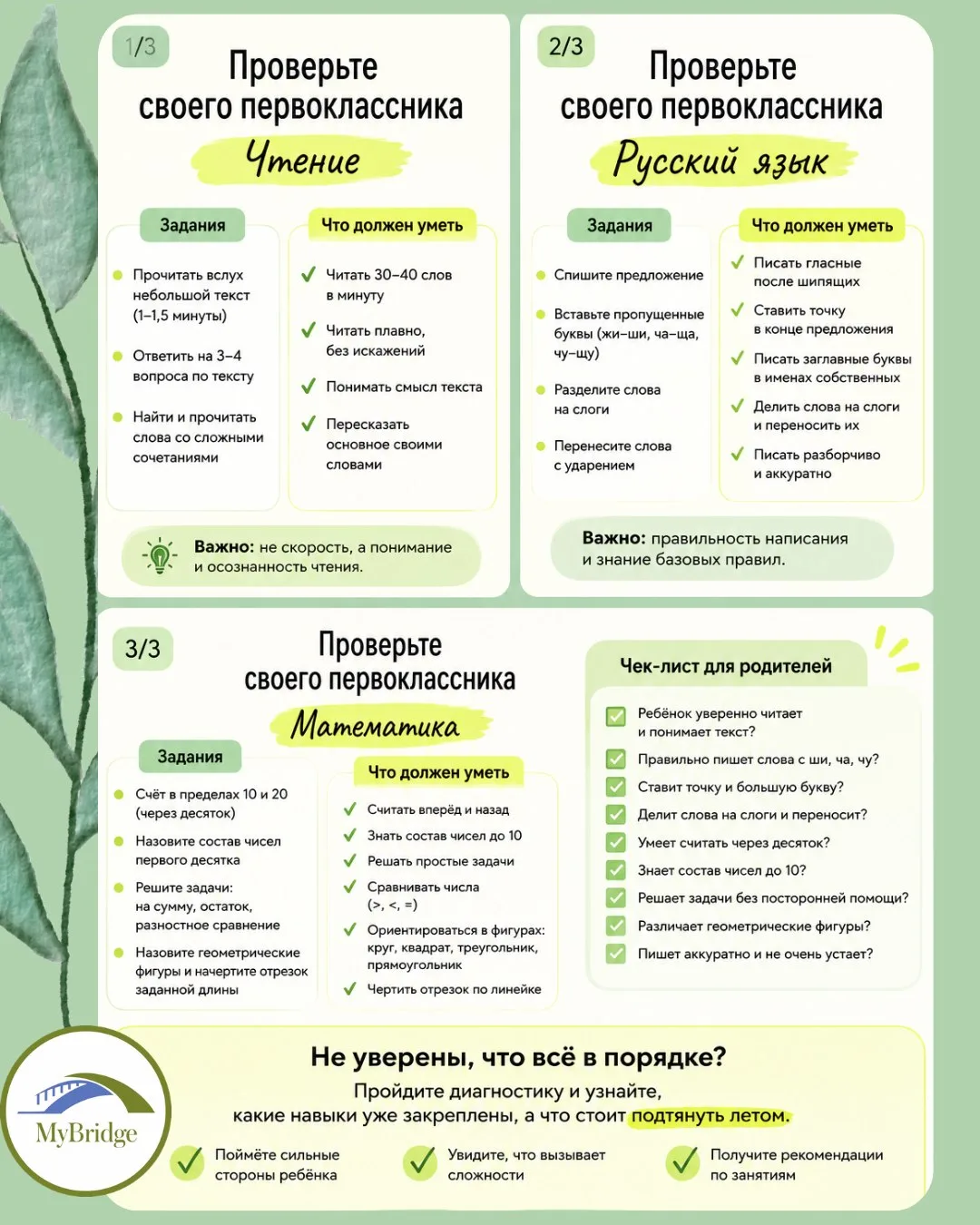 🌸 Проверьте своего ребёнка 🌿

Учебный год закончился, и кажется, что теперь можно просто отдыхать.