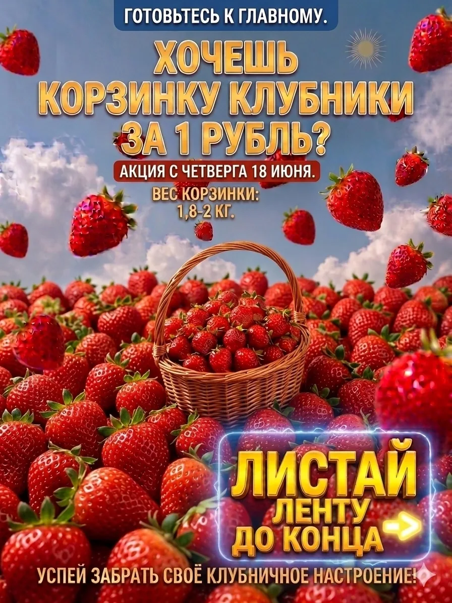 🍓 КЛУБНИЧНЫЙ БУМ НА НИЖЕГОРОДСКОМ РЫНКЕ! 🍓

​Вы просили — мы сделали! Такого еще не было: невероят