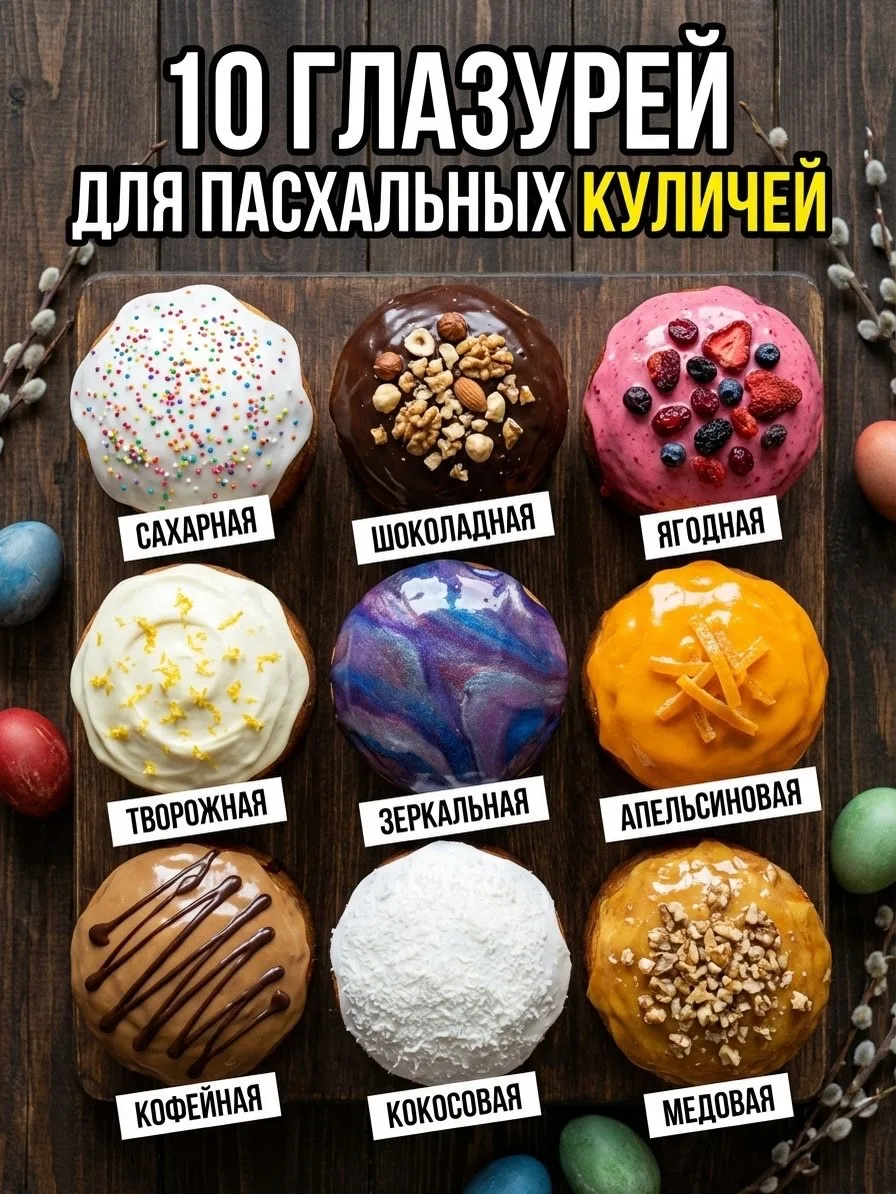 Очень актуально сейчас сохранять рецепты глазури на куличи) делитесь с родными🥰