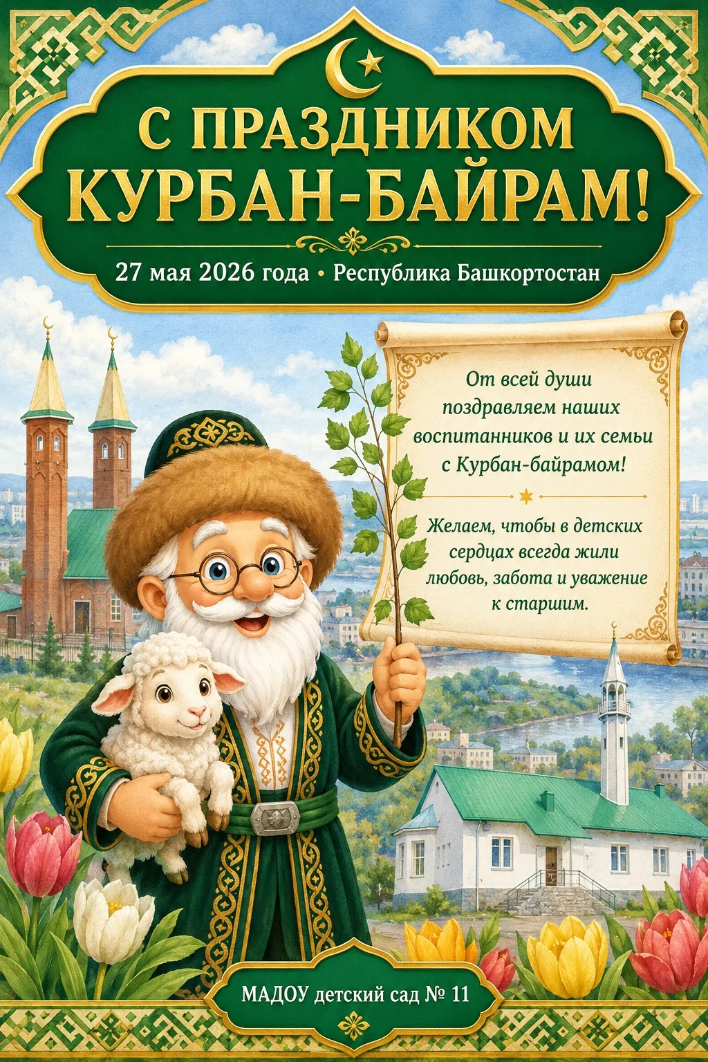Пусть этот светлый праздник Курбан-байрам принесет в ваш дом благополучие, радость и душевное тепло 