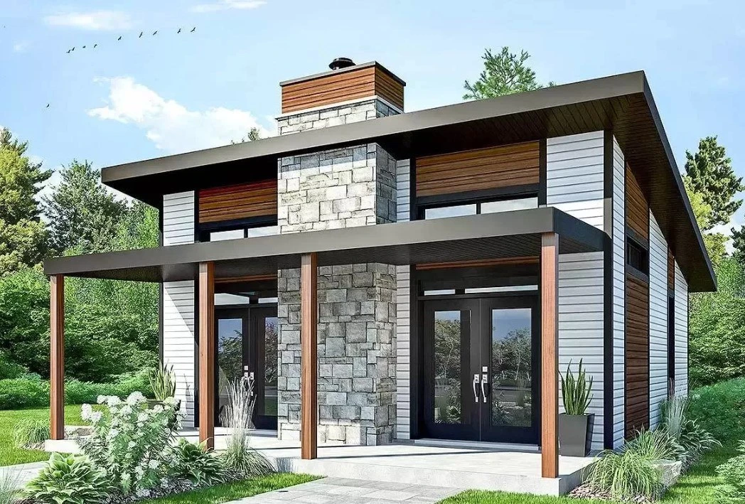 Проект современного дома площадью 63,7м2.🏠