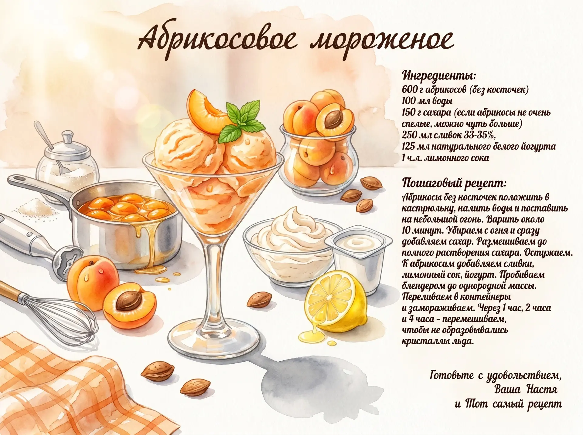 🍑 Абрикосовое мороженое — ароматное, вкусное и невероятно красивое!

Лето — самое время для домашне