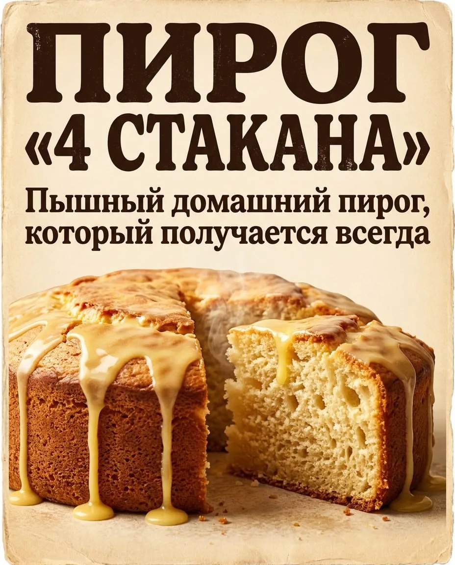 Смешала 4 стакана и вкуснейший пирог к чаю готов😋

Мой личный домашний хит😍😝

Вкус детства - Подп