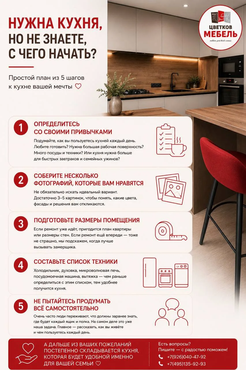 Нужна новая кухня, но не знаете, с чего начать? 🤔

Очень часто к нам обращаются с одним сообщением: