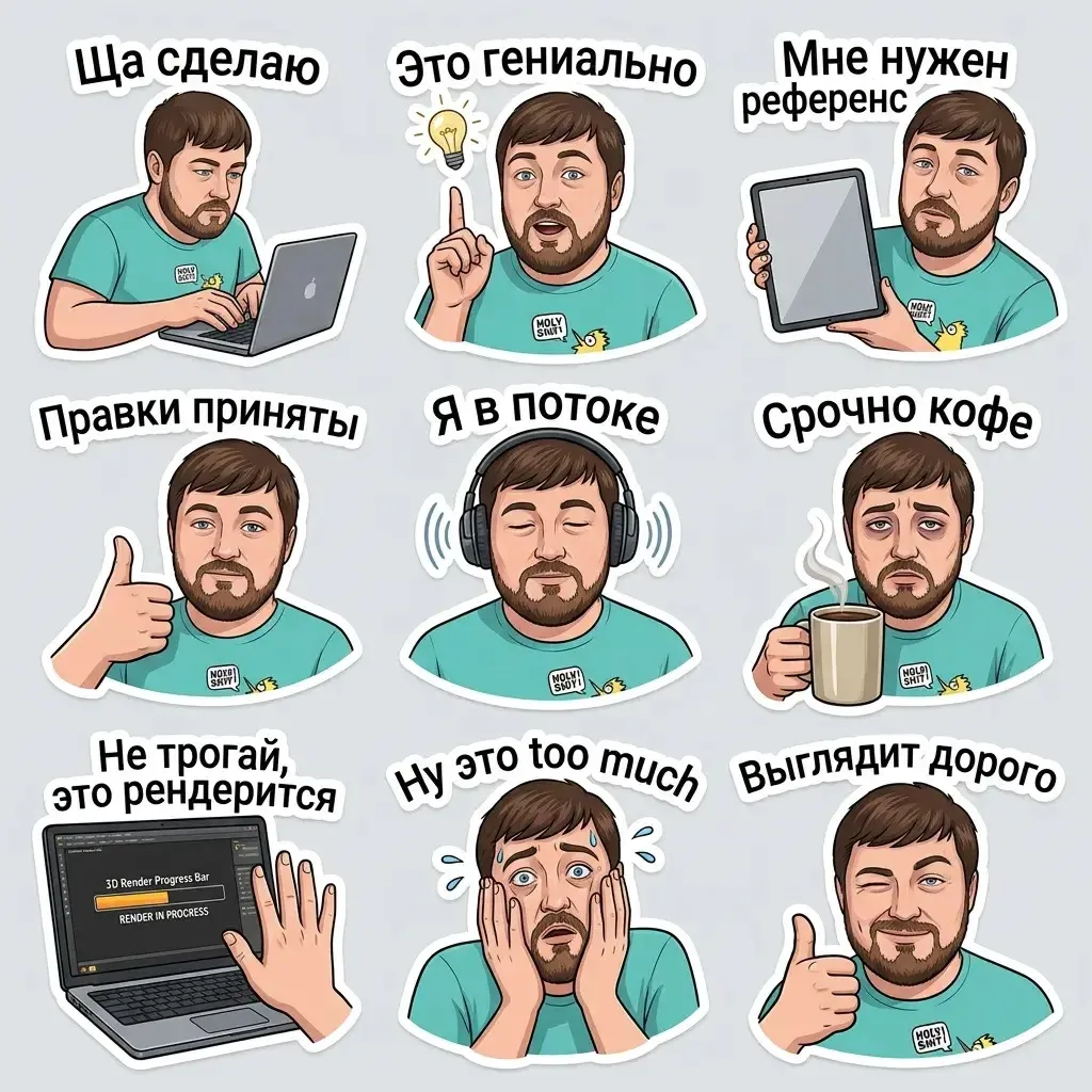 ⚡️ Как сделать вот такой стикер-пак с собой или знакомым через GOVMAX AI

1️⃣ Переходите в GOVMAX AI
