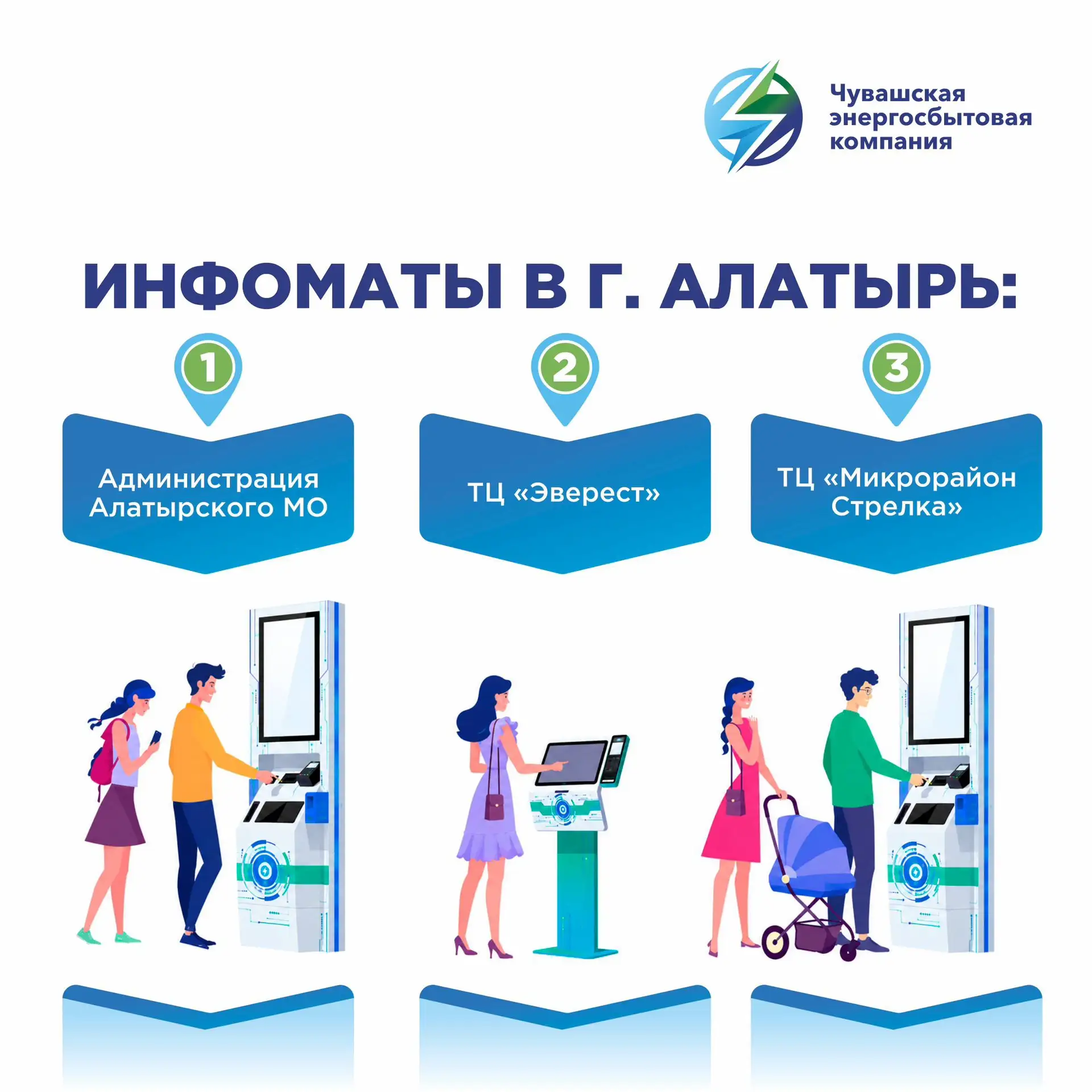 📱 В г. Алатырь установлены информационно-платежные терминалы ЧЭСК по следующим адресам: 

✅Админист