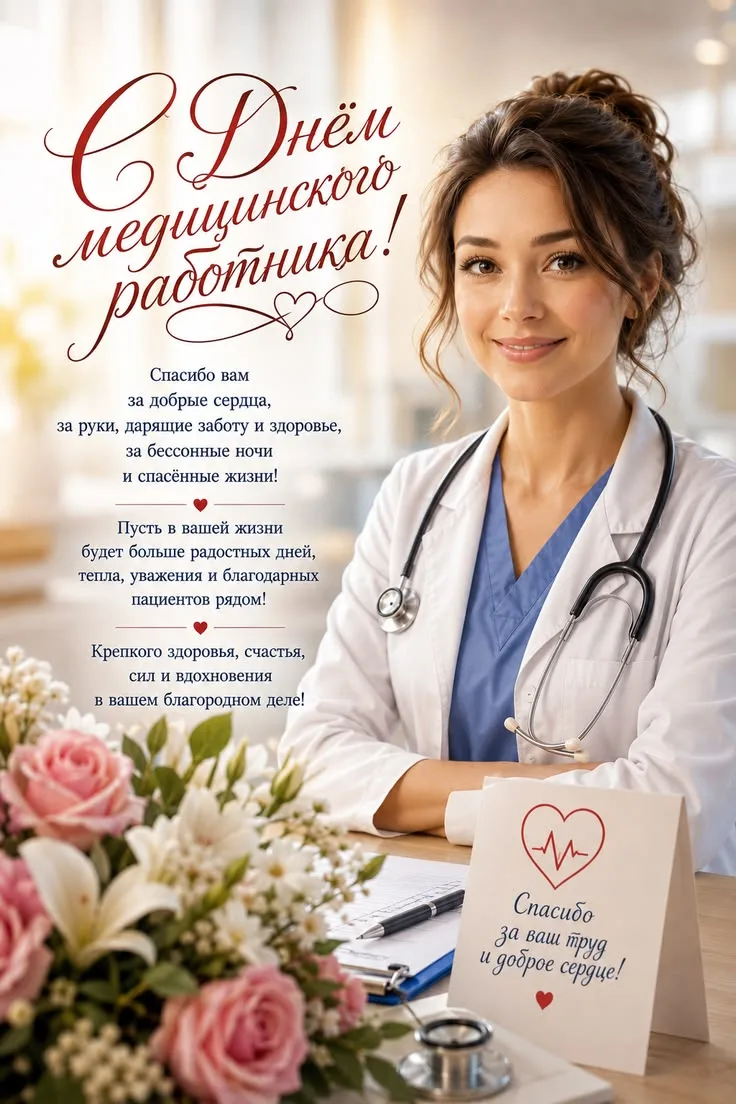 🥼Уважаемые медицинские работники! Примите искренние поздравления с вашим профессиональным празднико