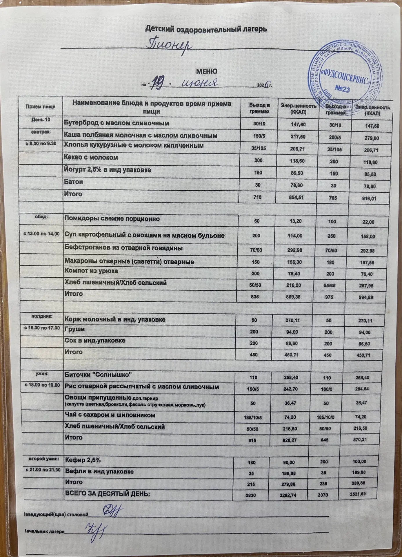 🌠Волшебное меню дня🌠