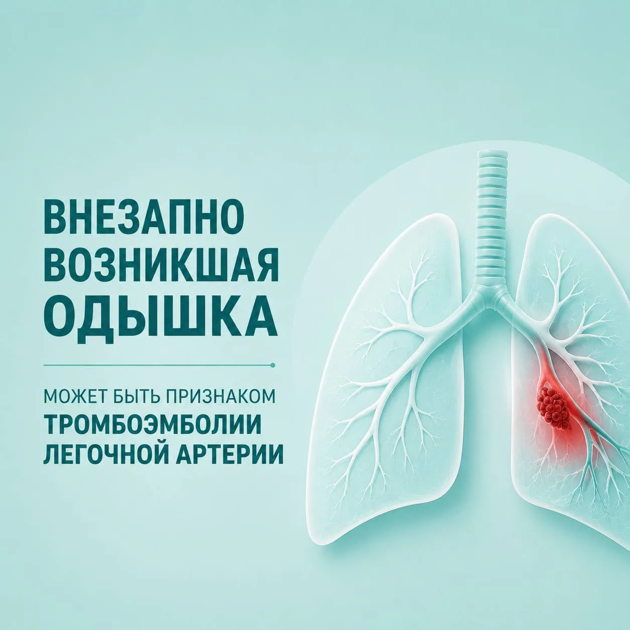 Внезапно возникшая одышка может быть признаком тромбоэмболии легочной артерии.

Если у человека в сп