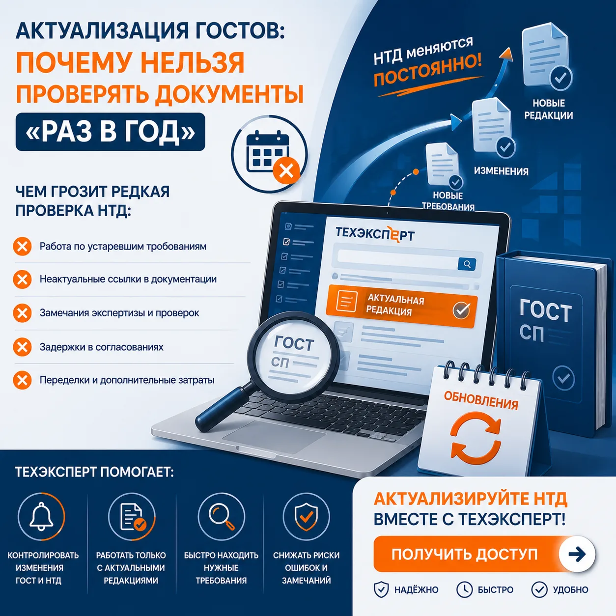🏗  Актуализация ГОСТов: почему уже нельзя проверять документы «раз в год»

Сегодня нормативная база