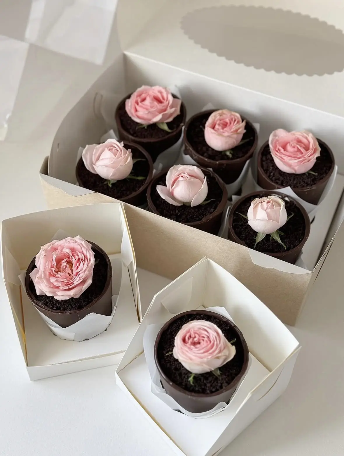 Шоколадные горшочек с тортом внутри😍🍰