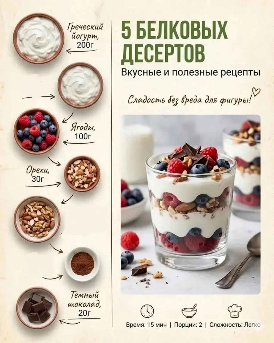 5 белковых десертов, которые не навредят ни фигуре, ни волосам 🧁

Сохраняйте, готовьте с удовольств