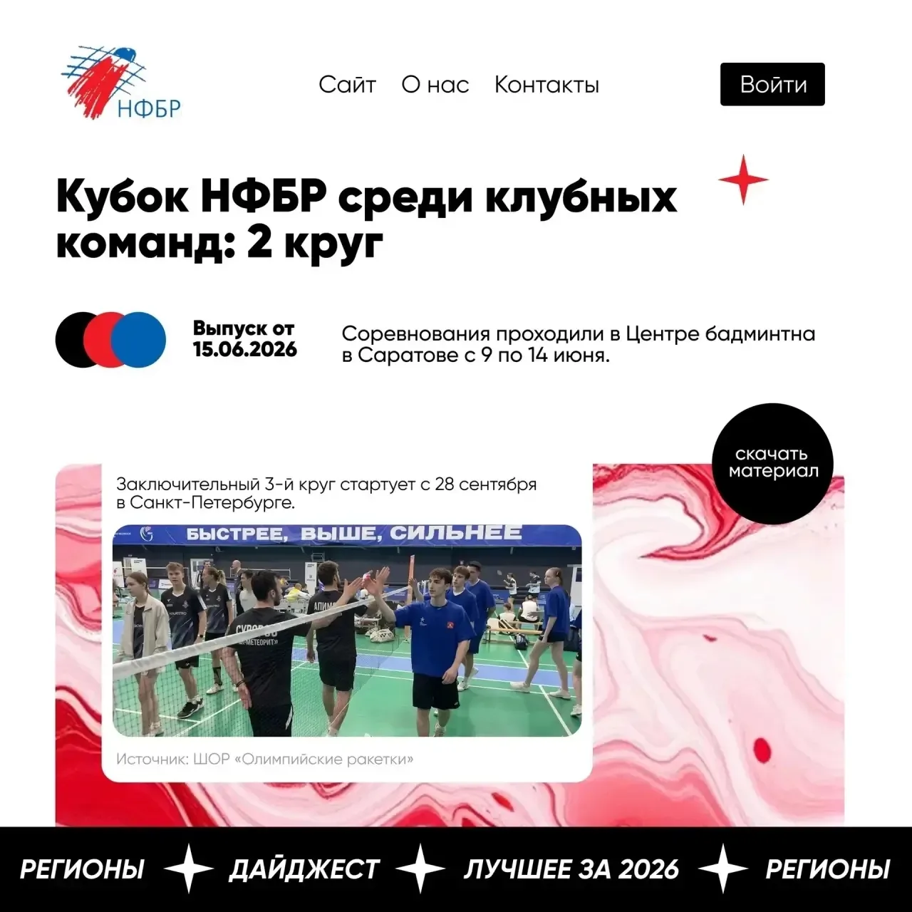 🏸 🏸 ⚡️Новостной дайджест НФБР: в центре прошедшей спортивной недели 🏸 - Кубок НФБР 2026, 2 круг. 