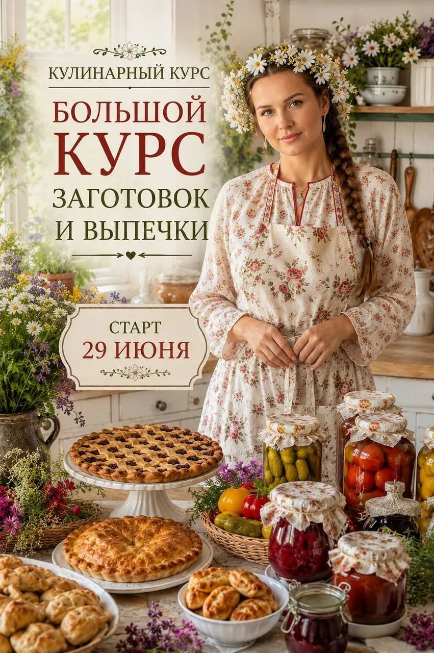 🌿 БОЛЬШОЙ КУРС ЗАГОТОВОК И ПИРОГОВ 🌿

Лето приходит всего на несколько месяцев, а так хочется сохр