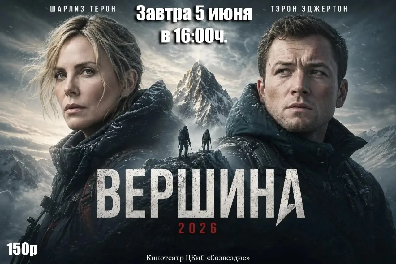 📽Кинотеатр ЦКиС "Созвездие"📽
⁣
Приглашает вас на показ кинофильма, (ЗАВТРА)05.06.2026 в 16:00 ч.
Ф