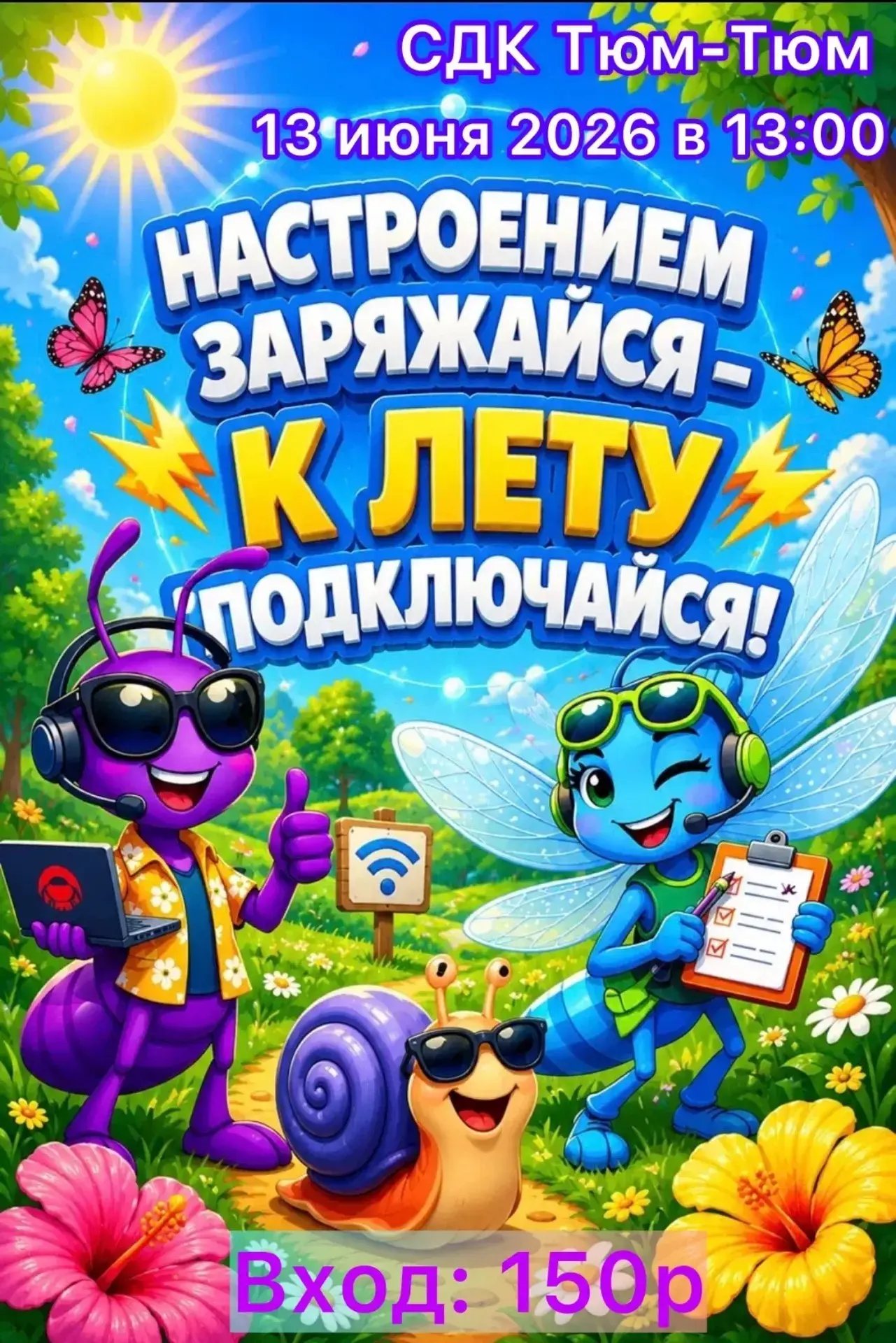 ☀️НАСТРОЕНИЕМ ЗАРЯЖАЙСЯ-К ЛЕТУ ПОДКЛЮЧАЙСЯ🐜🔥

Интерактивная конкурсно-развлекательная программа 

