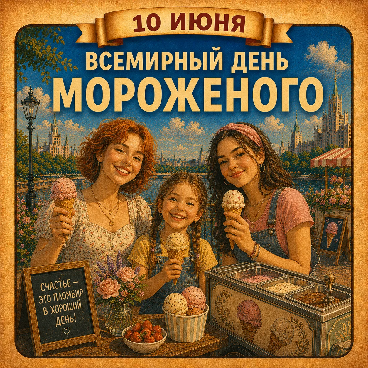 🍦10 июня - Всемирный день мороженого

Считается, что именно 10 июня 1786 года в США начались массов