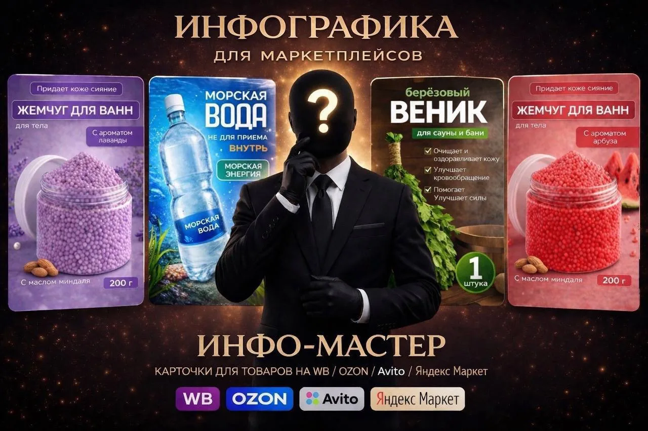 Делаю дизайн и контент, который реально продаёт 🔥

Инфографика, карточки для WB/Ozon, логотипы, тек