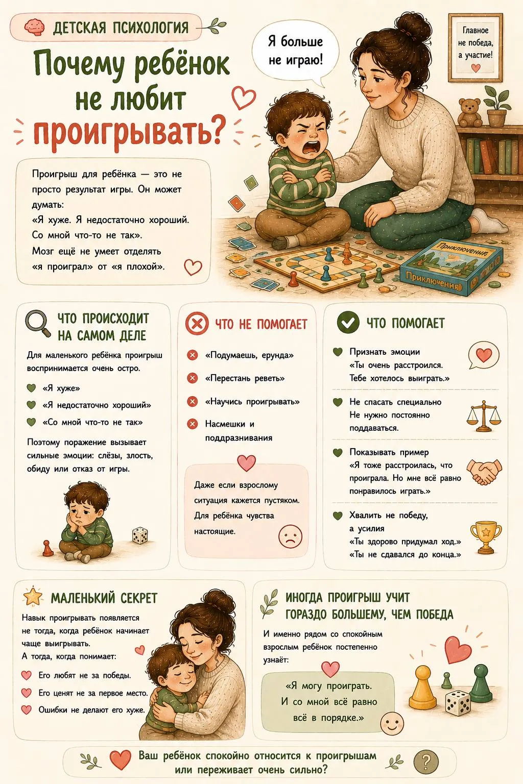 Почему ребёнок не любит проигрывать?

— МАХ подпишись💘
— Детки на заметку🐣