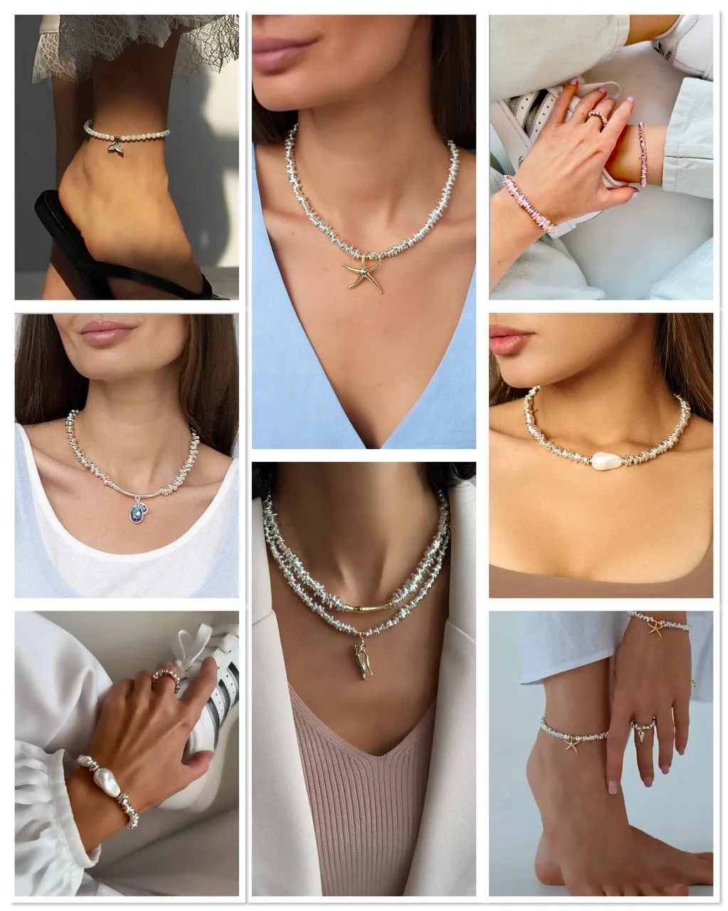 Собрала трендовые украшения на лето из натуральных камней❤️

Браслет на ногу из перламутра - 9941182