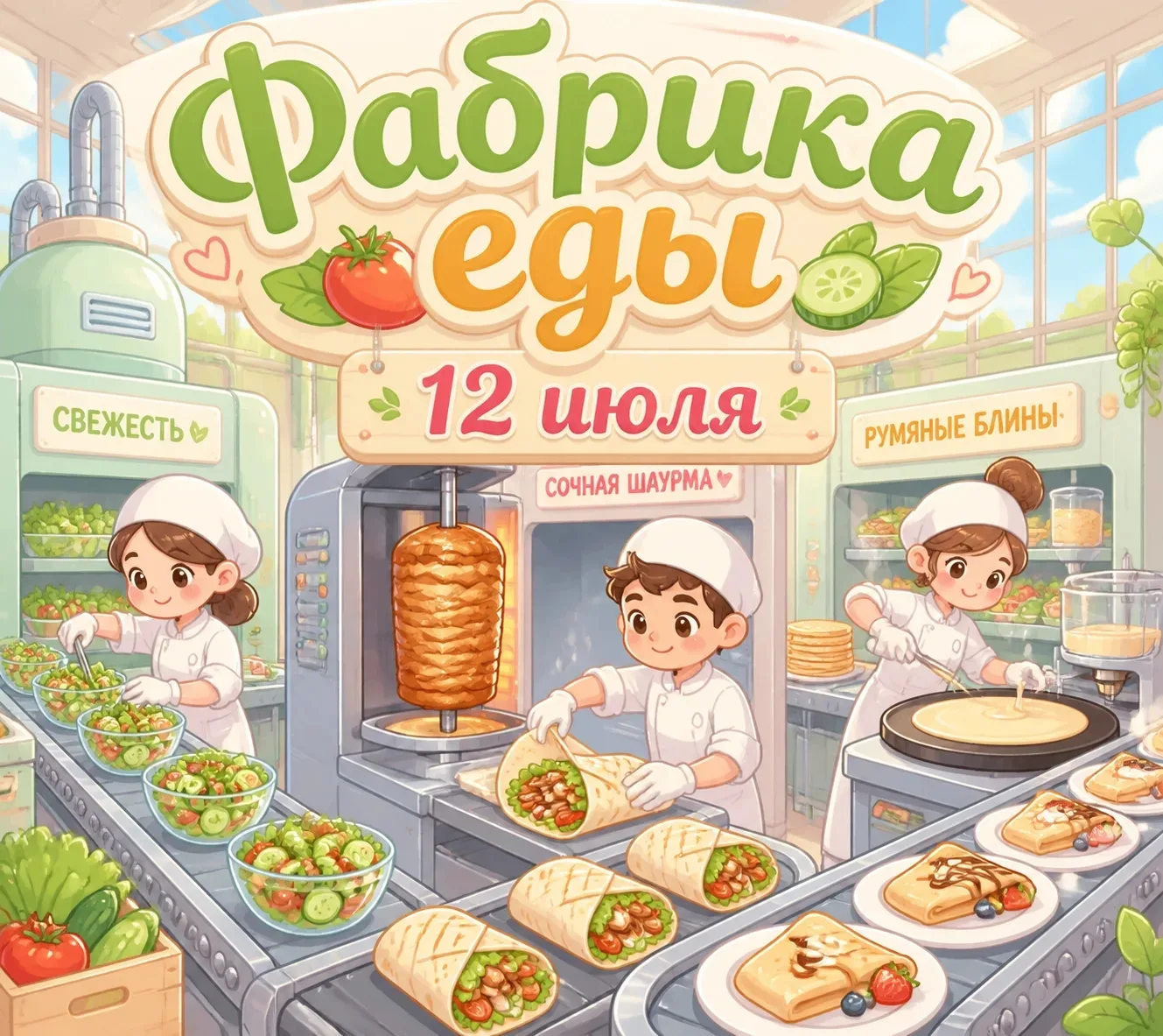🥟🍕 Вкусное лето начинается здесь: Приглашаем на «Фабрику еды»! ☀️🥧

Июль — это время самых сочных