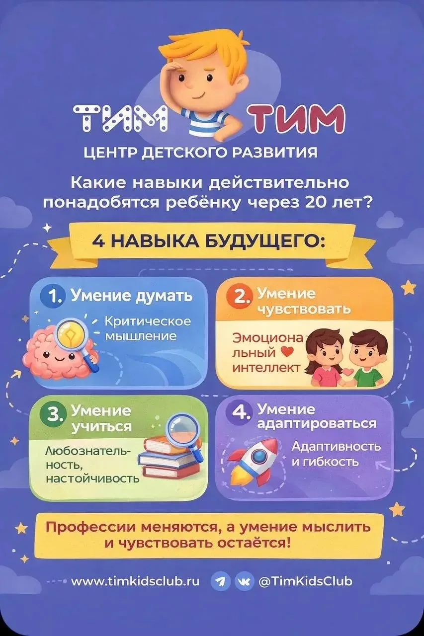 ❓Какие навыки действительно пригодятся ребёнку через 20 лет? Что поможет быть успешным?

Родители на