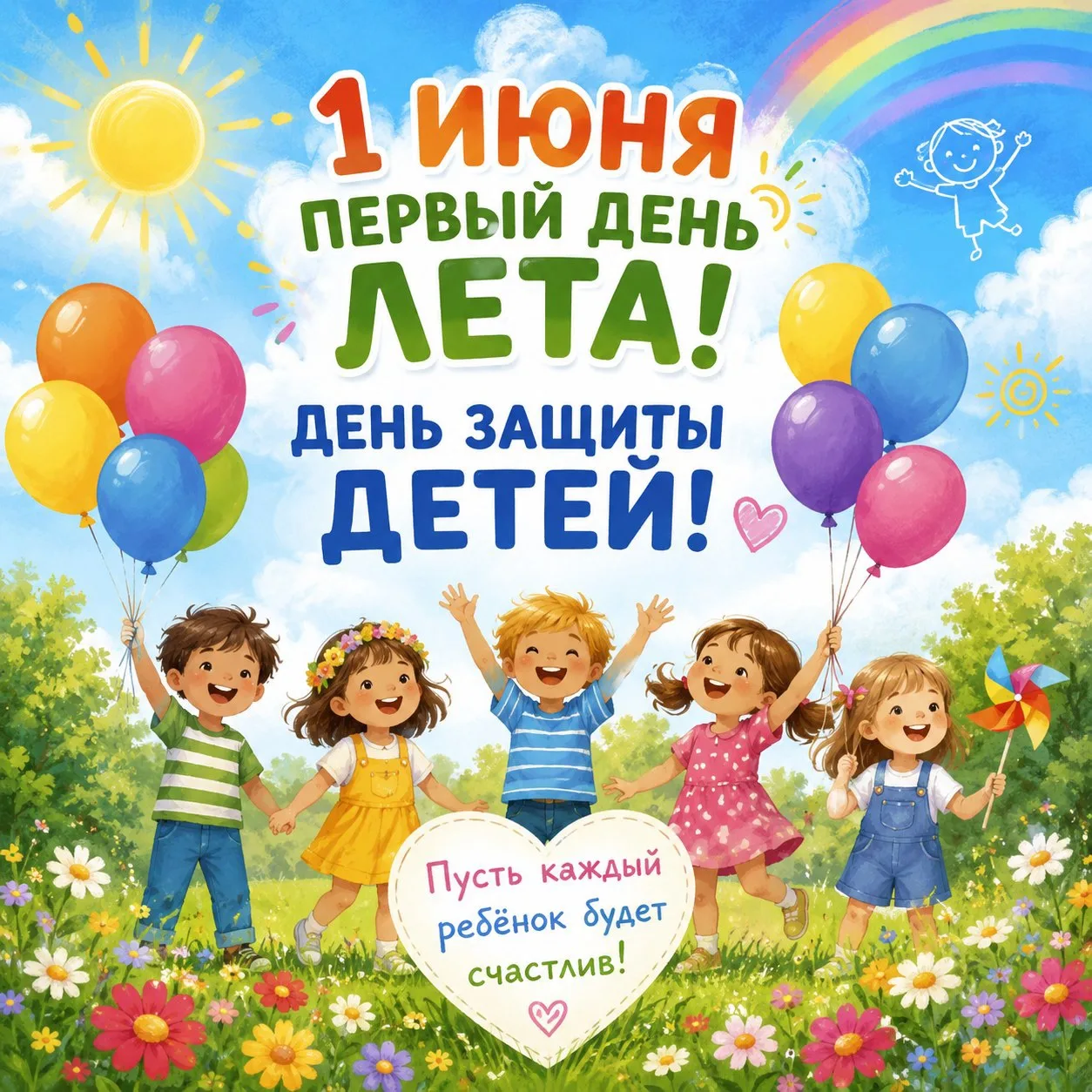 ☀️🎈 Первый день лета — День защиты детей! 🎈☀️

✅Сегодня начинается самая яркая, долгожданная и без