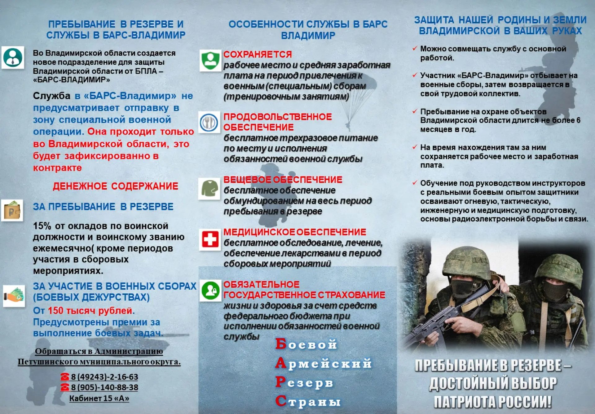 Во Владимирской области формируют мобилизационный резерв для отряда «Барс-Владимир» для защиты неба 