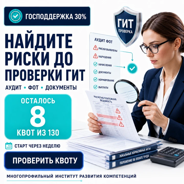 🚨 НАЙДИТЕ РИСКИ В ОПЛАТЕ ТРУДА ДО ПРОВЕРКИ ГИТ

Одна ошибка в ЛНА или начислениях может привести к 