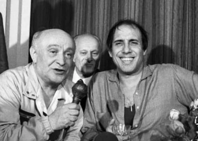 Ролан Быков и Адриано Челентано, 1987 год
В 1987 году известный итальянский актёр и певец Адриано Че