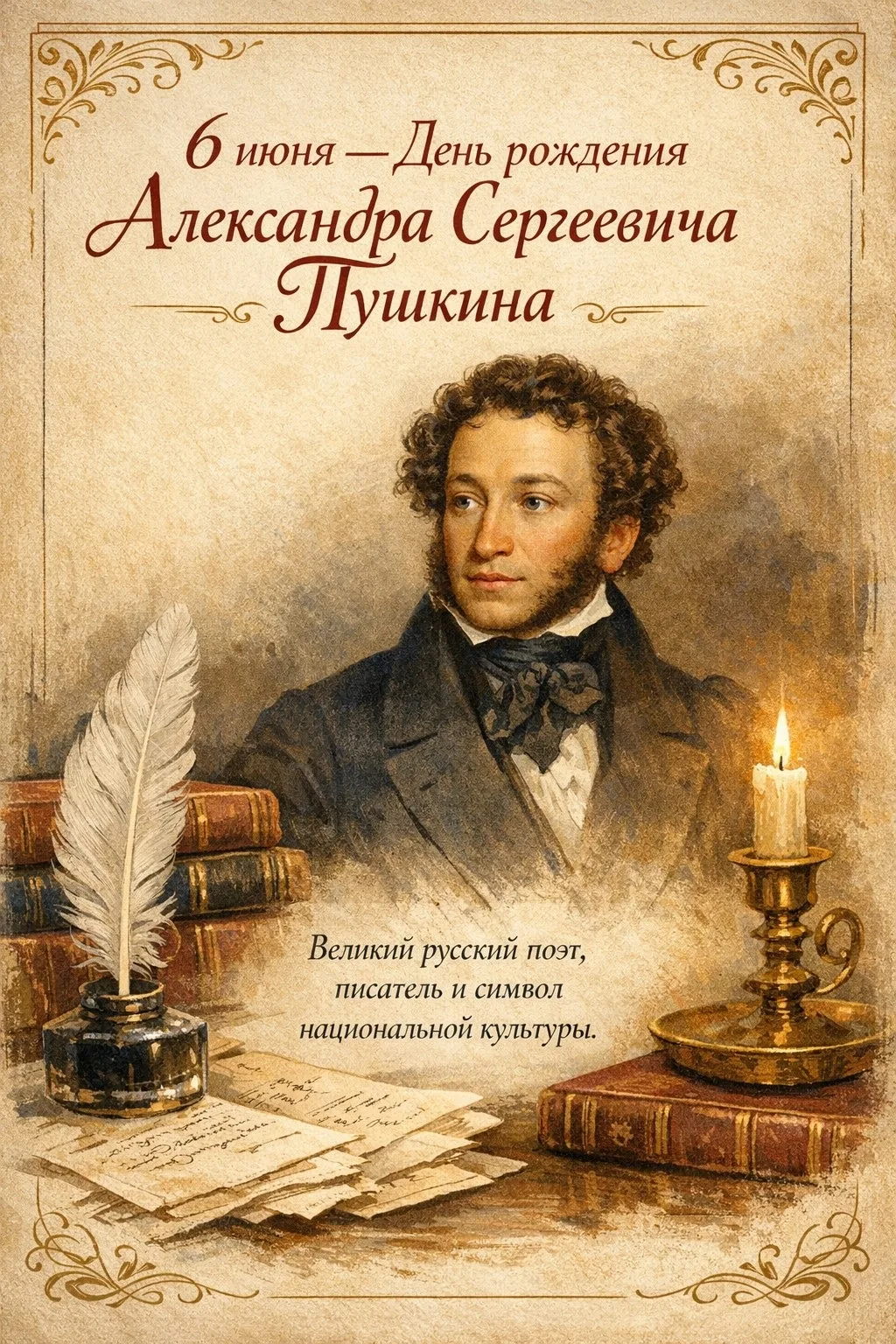 📚📚📚6 июня — День рождения Александра Сергеевича Пушкина.  День великих сказок, умных мыслей и зам