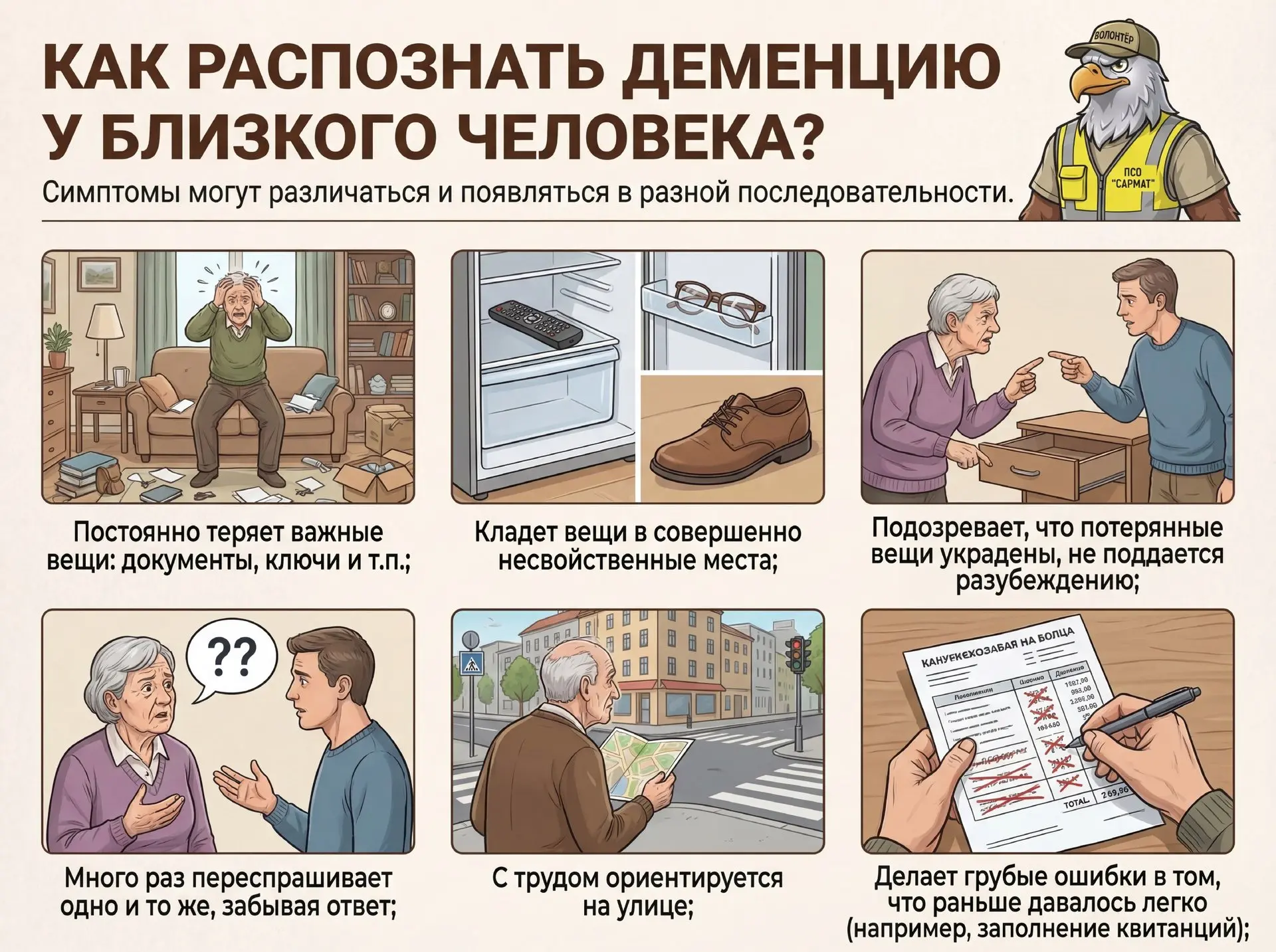 Как распознать деменцию у близкого человека?

Деменция – это не просто забывчивость, а серьёзное заб